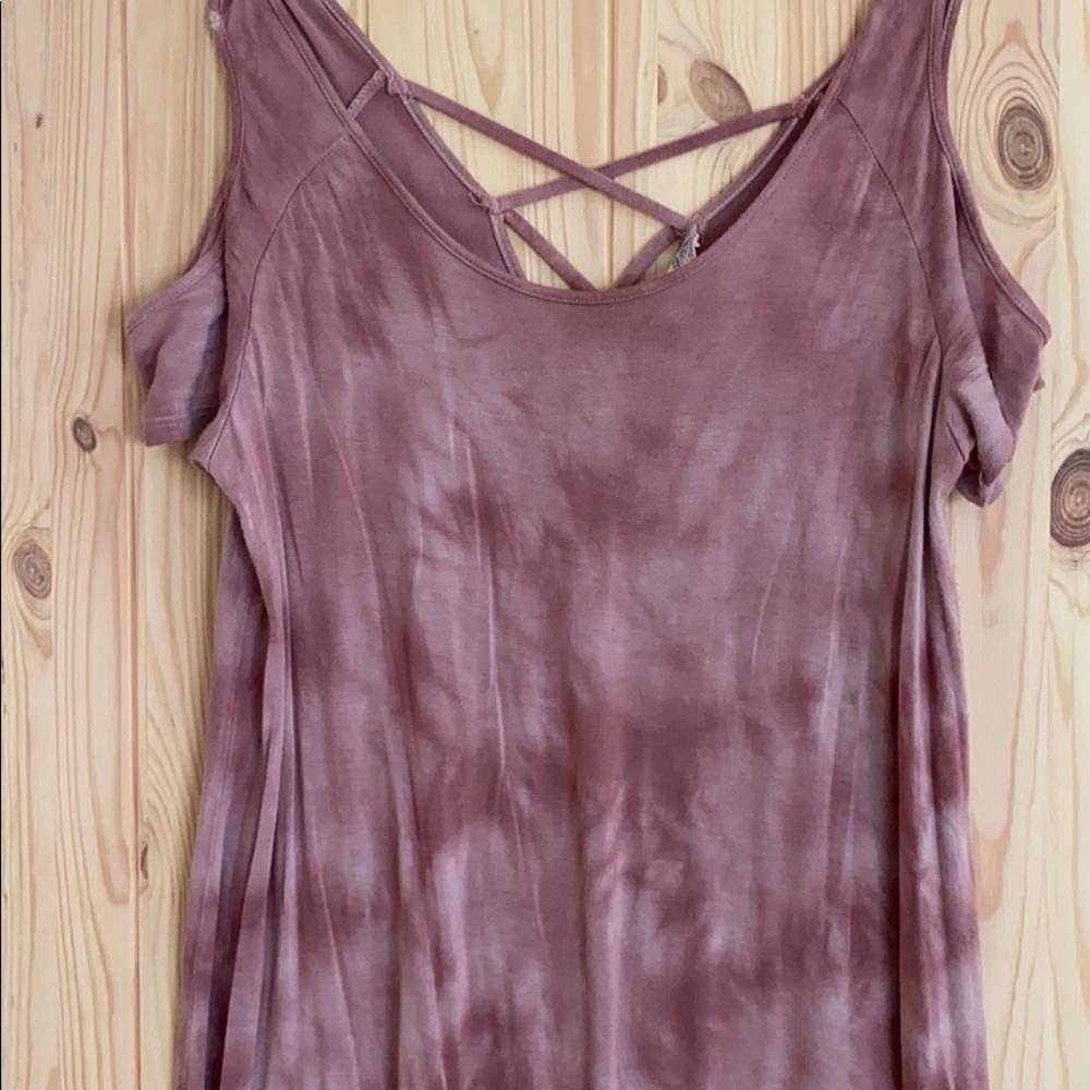Pink Rose large knee length cold shoulder dress